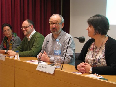 D'esquerra a dreta, Joana Zaragoza (URV), Jesús Carruesco (URV-ICAC), Joan Gómez Pallarès (director de l'ICAC) i Diana Gorostidi (URV-ICAC).