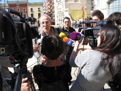 Josep M. Macias durant la roda de premsa.
