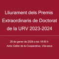 Lliurament dels Premis Extraordinaris de Doctorat de la URV
